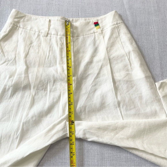 Tommy Hilfiger Wide Leg Crop Linen Blend Casual Cream Trousers Pants. Size 4 - Picture 7 of 10